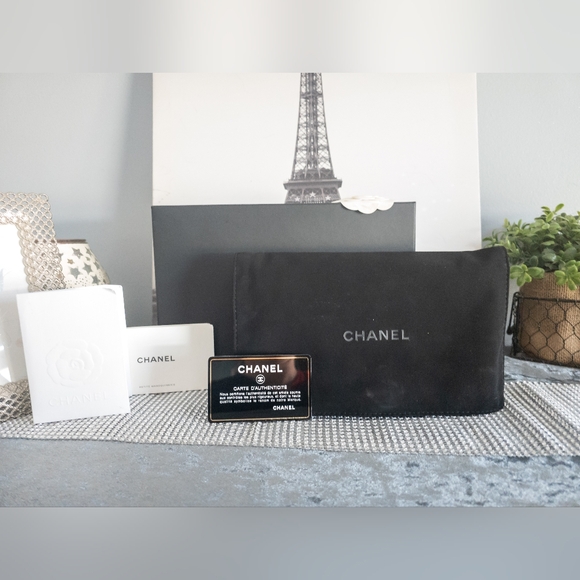 Chanel Caviar Chevron Boy Wallet On Chain- Gold Tone- Black- Full Inclusion - Picture 17 of 17